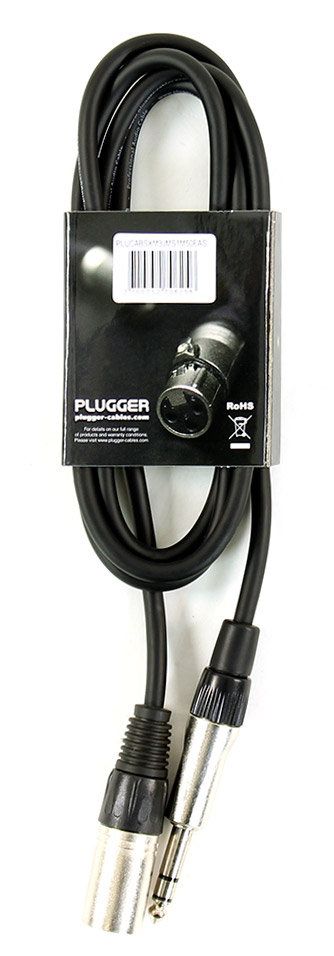 Câble XLR Mâle 3b - Jack Mâle Stéréo 1.5m Easy - Plugger