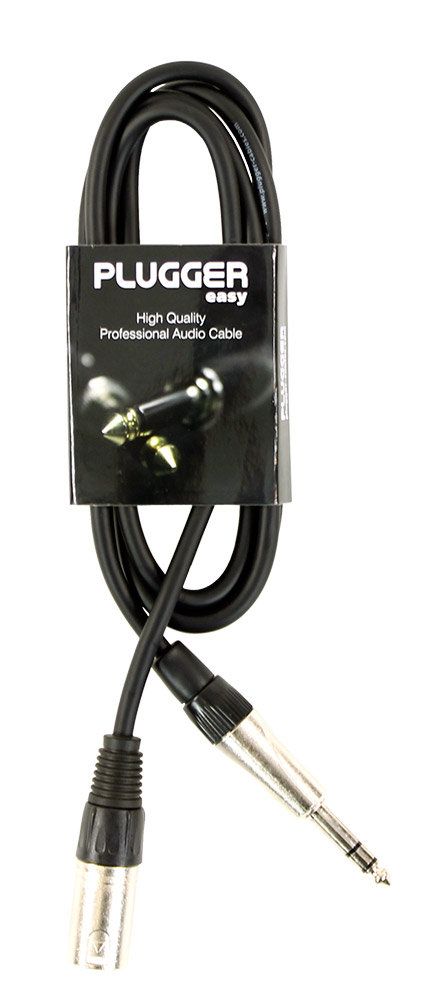 Câble XLR Mâle 3b - Jack Mâle Stéréo 1.5m Easy - Plugger